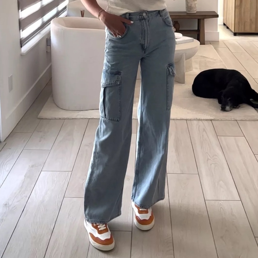 Agolde Light Blue Wide Leg Jeans